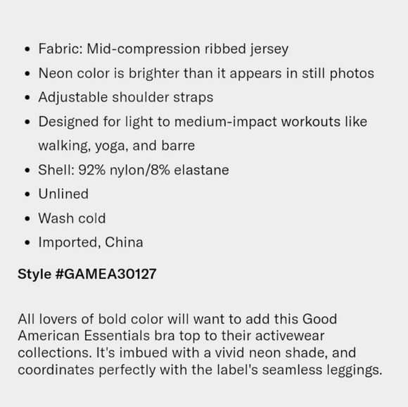 Nwt Good American brown seamless ribbed knit bra w/ adjustable straps size 1/2 - Picture 16 of 16